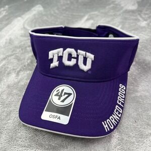'47 Brand TCU Horned‎ Frogs NCAA Purple Adjustable Football Visor New with Tags